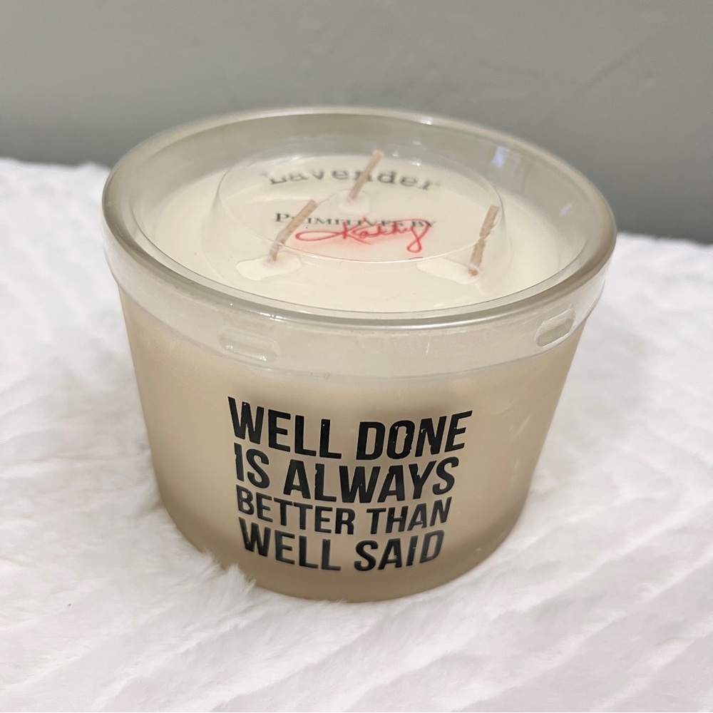 Lavender Scented Candle‎ Primitives By Kathy 3 Wick Inspirational quote